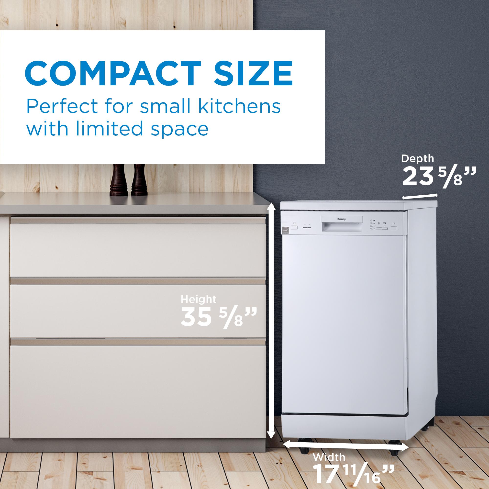 DANBY 18" Portable Dishwasher with 8 place setting capacity DDW1805EWP ABC Warehouse