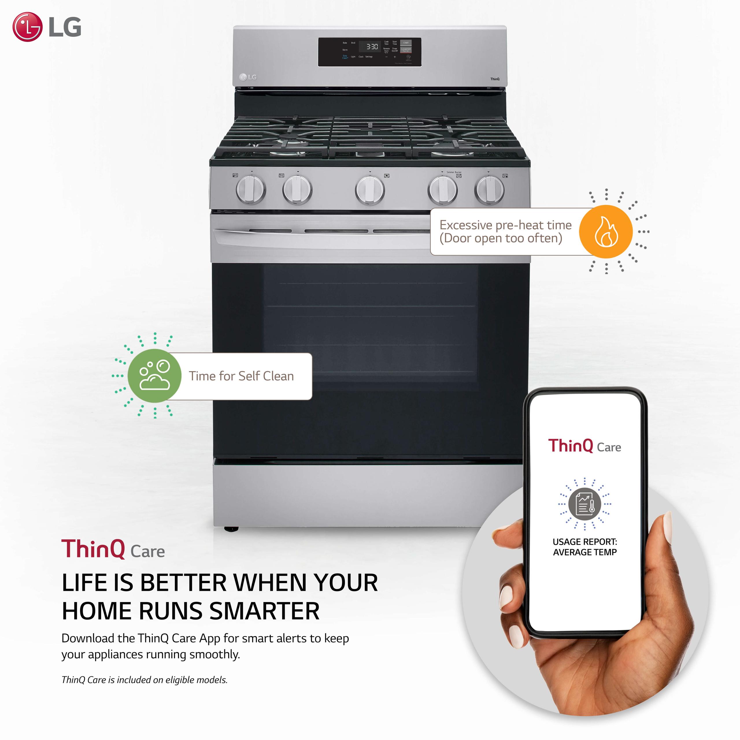 LG 30" Gas Range with LG easy clean LRGL5821S ABC Warehouse