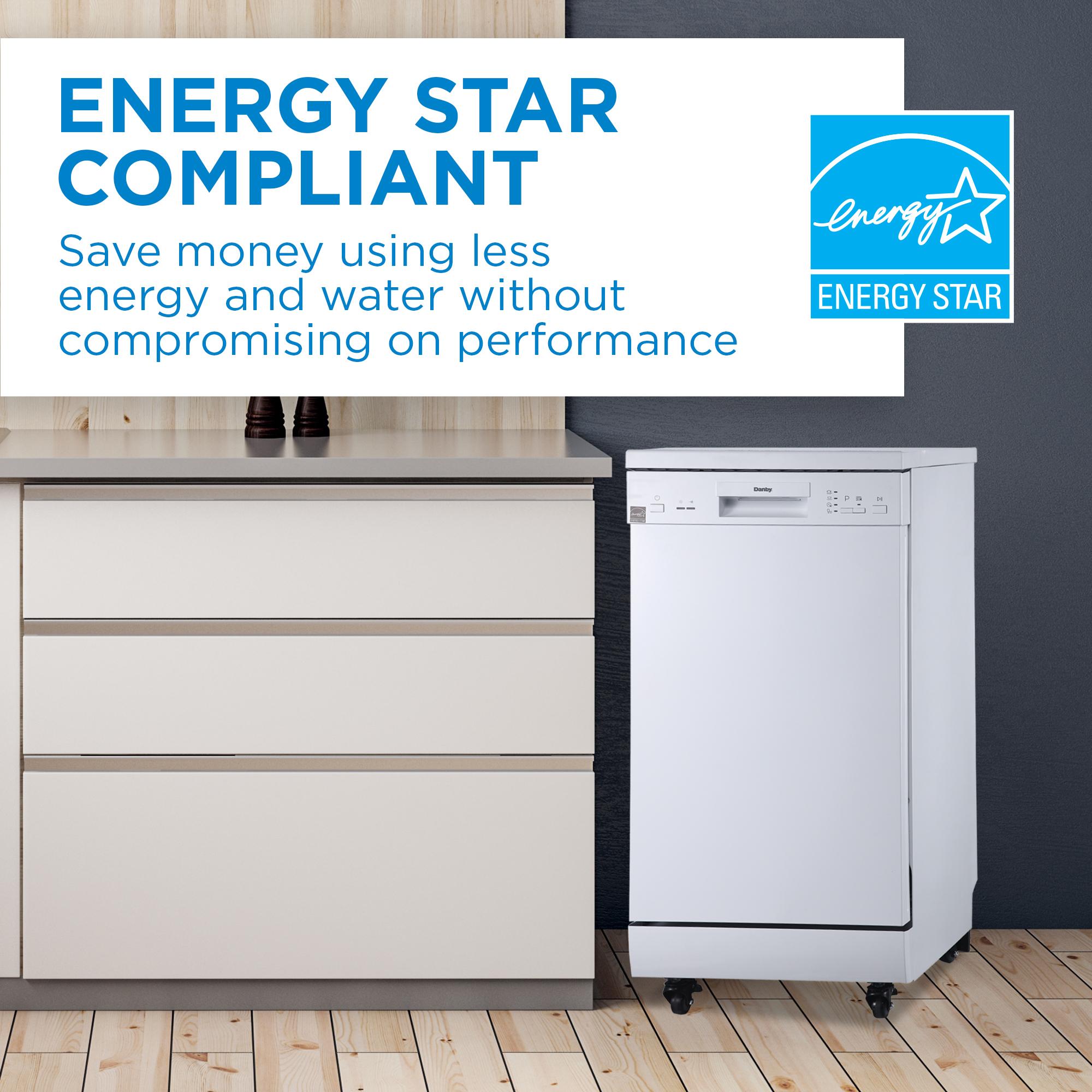 DANBY 18" Portable Dishwasher with 8 place setting capacity DDW1805EWP ABC Warehouse