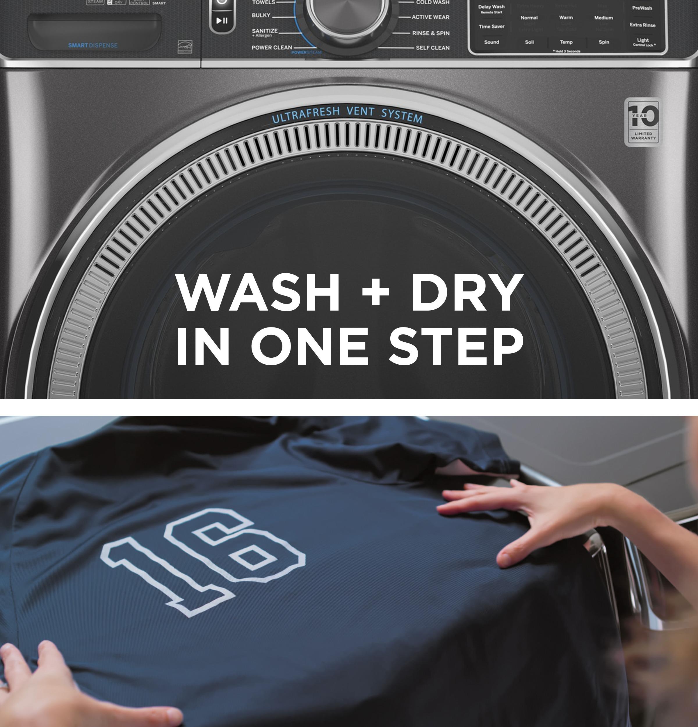 GENERAL ELECTRIC Smart Front Load Steam Washer with Ultrafresh vent system GFW850SPNRS ABC