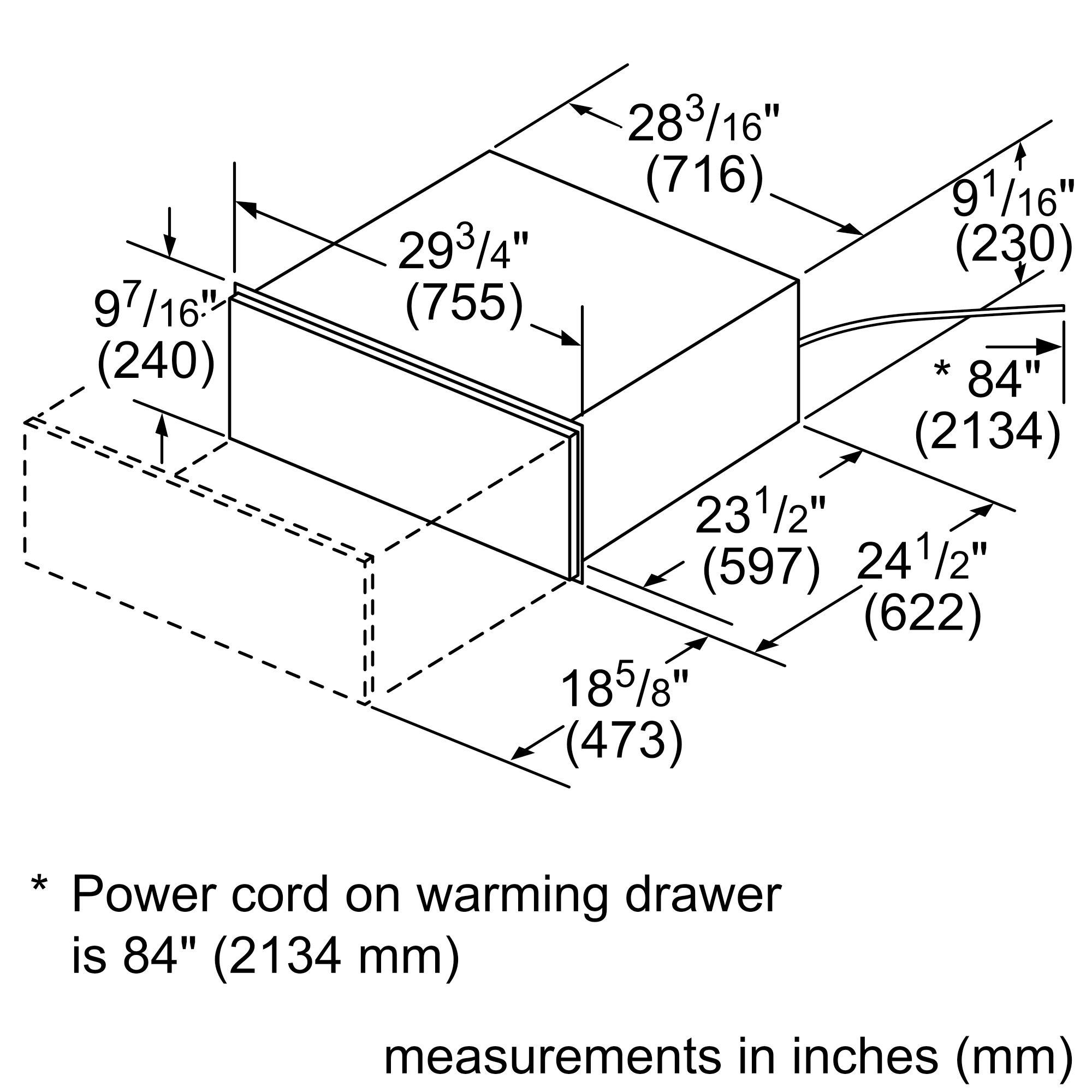 BOSCH 30" Warming Drawer with 450w heat element HWD5051UC ABC Warehouse