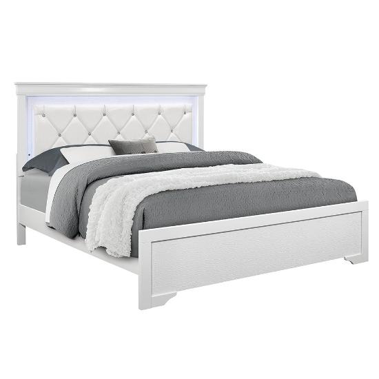 Picture of GLOBAL POMPEI-WHITE-3PC-QUEEN-BED-PKG
