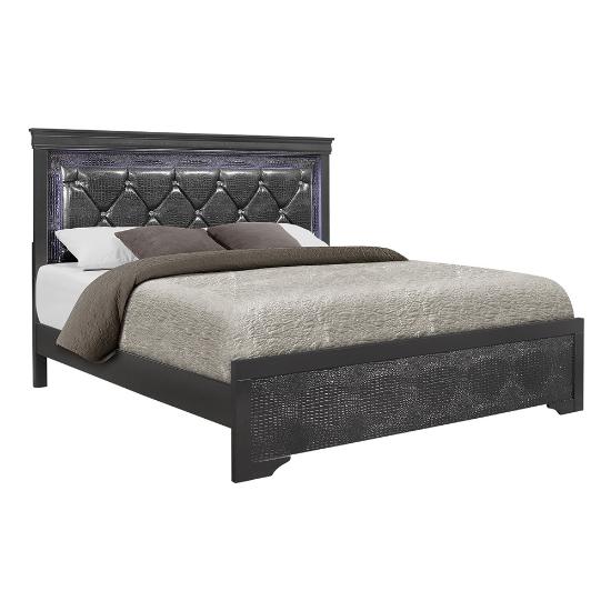 Picture of GLOBAL POMPEI-GREY-3PC-KING-BED-PKG