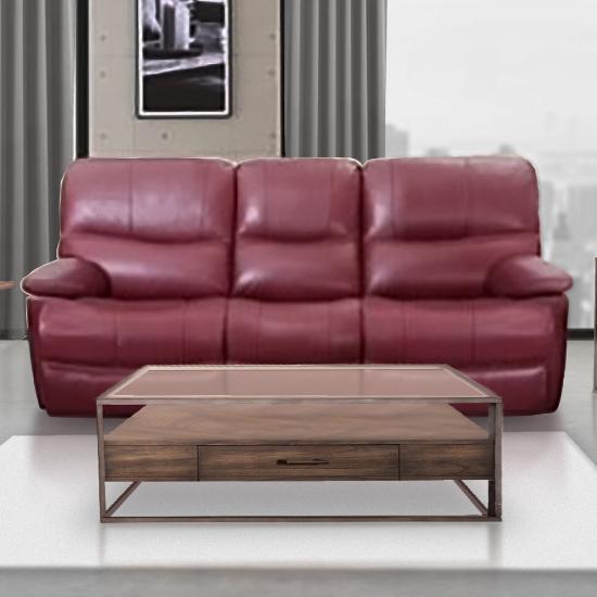Picture of MAN WAH U70306-L3-2ZGE-LTHR-SOFA-CHRED