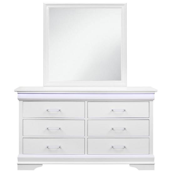 Picture of GLOBAL CHARLIE-WHITE-BEDROOM-MIRROR