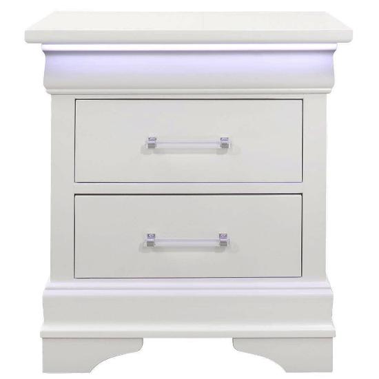 Picture of GLOBAL CHARLIE-WHTE-NIGHT-STAND-W/LED