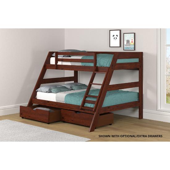 Picture of WOODCREST MANUFACTURING TWIN/FULL-BUNKBED-BROWN-FINISH