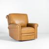 Leather Power Recliner in vintage tan leather (angle)