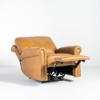 Leather Power Recliner in vintage tan leather (angle full recline)