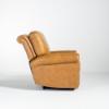 Leather Power Recliner in vintage tan leather (side)