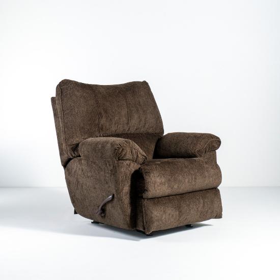 Elliott Glider Recliner in Chocolate Chenille Fabric (angle)