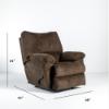 Elliott Glider Recliner in Chocolate Chenille Fabric (angle dimensions)