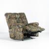 Magnum Rocker Recliner with Mossy oak fabric cover (angle open)