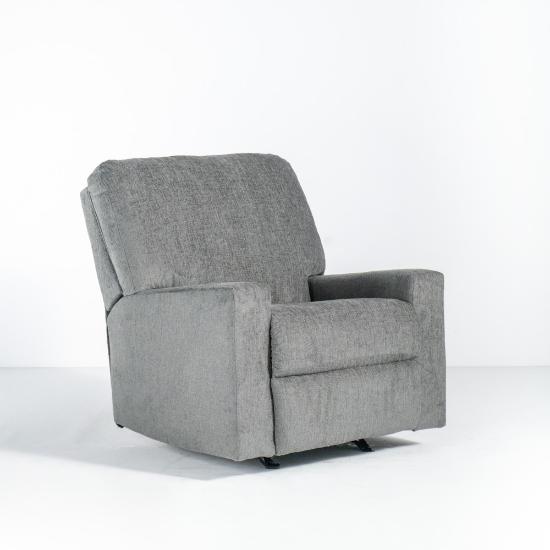 Deltona Manual Rocker Recliner in Pewter (Angle)