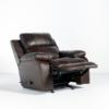 Positano Rocker Recliner with Cocoa Italian leather (Reclined)