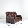 Lauren Lee Collection Power Reclining Sofa in Brown Wexford Tri-Tone Leather (dimensions)