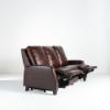 Lauren Lee Collection Power Reclining Sofa in Brown Wexford Tri-Tone Leather (angled reclined)