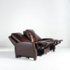 Lauren Lee Collection Power Reclining Sofa in Brown Wexford Tri-Tone Leather (angled reclined 2)