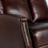 Lauren Lee Collection Power Reclining Sofa in Brown Wexford Tri-Tone Leather (closeup)