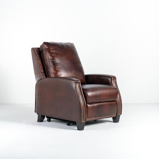 Lauren Lee Collection Power Recliner in Brown Wexford Tri-Tone Leather (angled)