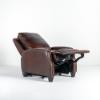 Lauren Lee Collection Power Recliner in Brown Wexford Tri-Tone Leather (angled full reclined)