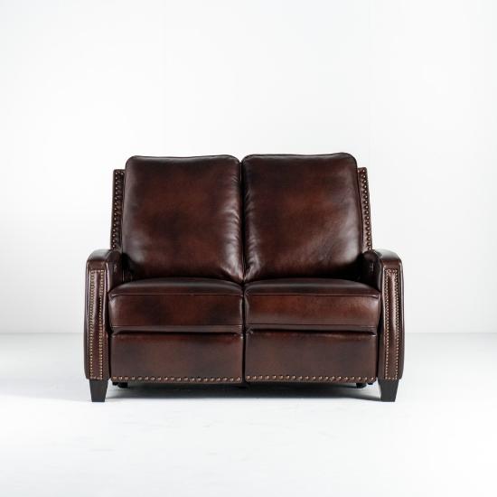 Lauren Lee Collection Power Reclining Loveseat in Brown Wexford Tri-Tone Leather (front)