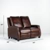 Lauren Lee Collection Power Reclining Loveseat in Brown Wexford Tri-Tone Leather (dimensions)
