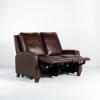 Lauren Lee Collection Power Reclining Loveseat in Brown Wexford Tri-Tone Leather (angled reclined)