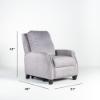 Lauren Lee Collection Power Recliner in Grey Fabric (dimensions)