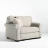 Kimberly Twin Sleeper Sofa with White fabric (Angle)