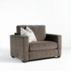 Sheila Twin Sleeper Sofa with Mahogany Linen Fabric (Angle)