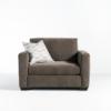 Sheila Twin Sleeper Sofa with Mahogany Linen Fabric (Front)