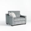 Victoria Twin Sleeper Sofa with Pewter Linen Fabric (Angle)