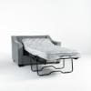 Victoria Twin Sleeper Sofa with Pewter Linen Fabric (Bed Open Headrest)