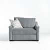 Victoria Twin Sleeper Sofa with Pewter Linen Fabric (Front)