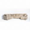 Alexa Dual Power Modular Sectional – Sable Fabric (angled)