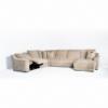 Alexa Dual Power Modular Sectional – Sable Fabric (angled reclined)