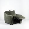 Alexa Dual Power Recliner – Olive Fabric (angle reclined)