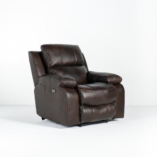 Positano Power Rocker Recliner – Cocoa Italian leather (angle)