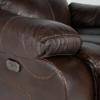 Positano Power Rocker Recliner – Cocoa Italian leather (closeup)