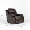 Positano Power Rocker Recliner – Cocoa Italian leather (Dimensions)