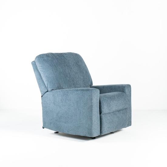 Deltona Manual Rocker Recliner – Navy (angled)