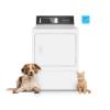 DR7 Sanitizing Gas Dryer in White Featuring Pet Plus™ (front animals)