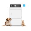 DR7 Sanitizing Electric Dryer in White Featuring Pet Plus™ (front animals)