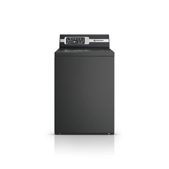 TR7 Ultra-Quiet Top Load Washer in Black with Speed Queen® Perfect Wash™ (front)