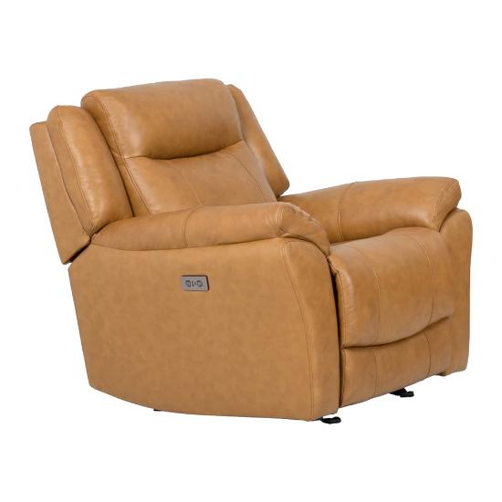 Marcus Leather Power Recliner – Madrid Canyon (angled)