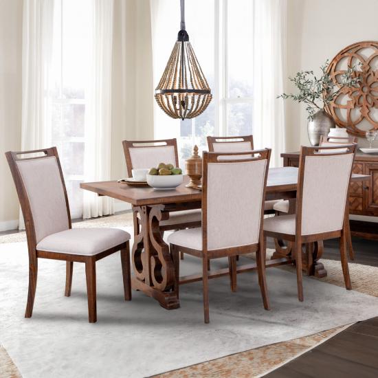Naomi Dining Set – Rustic Brown Finish