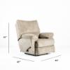 Elliott Glider Recliner – Pewter Chenille Fabric (angled)