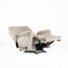 Elliott Glider Recliner – Pewter Chenille Fabric (angled reclined)