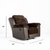 Morocco Rocker Recliner – Chocolate Fabric (dimensions)